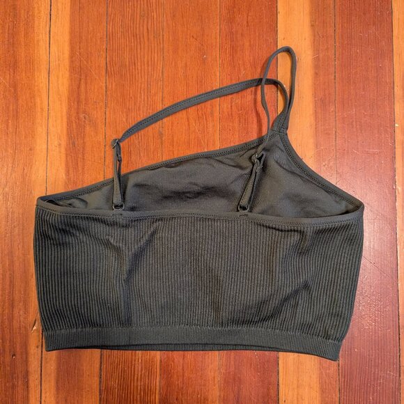 American Eagle Aerie Green One Shoulder Crop Top - Picture 2 of 7